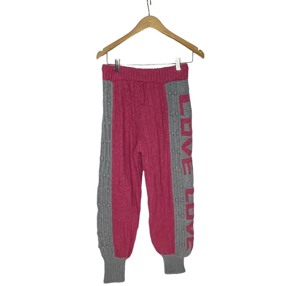 Last Chance NWT Loveshackfancy Landana Pink/Gray Jogger Knit Sweater Pants S - Picture 5 of 15